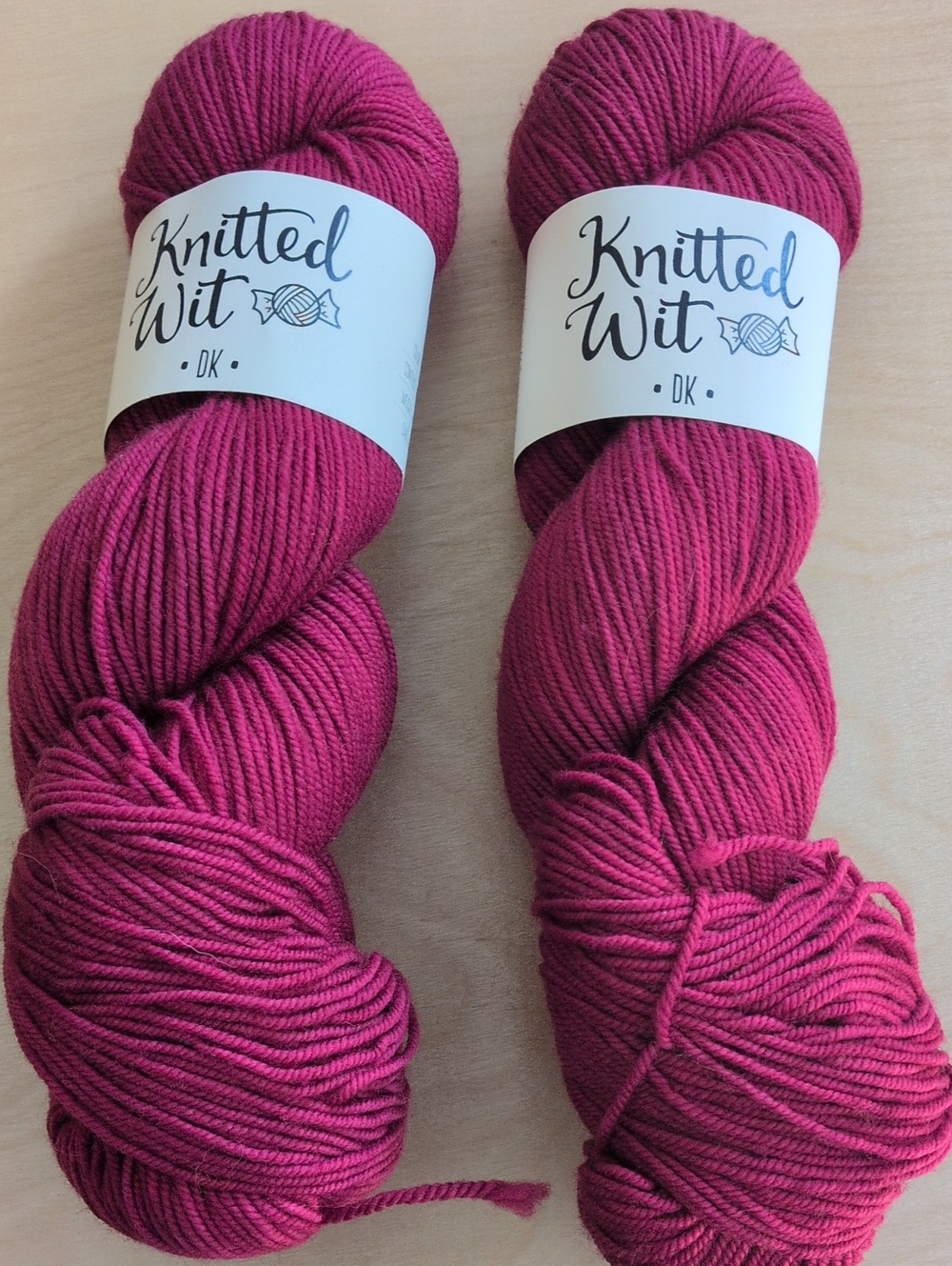 Knitted Wit Hand-Dyed DK Yarn 2 Skeins Lot-  Multi Variegated